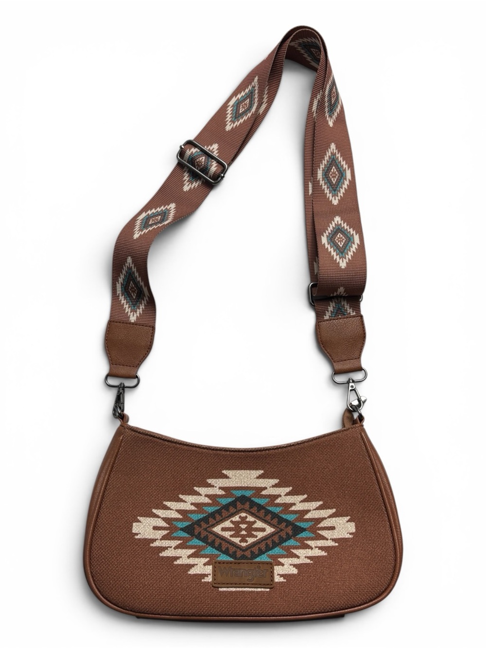 Wrangler Aztec Southwestern Crossbody Shoulder Bag Tan EUC Like New - Picture 2 of 13